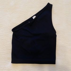 NWOT A New Day One Shoulder Top Small Black